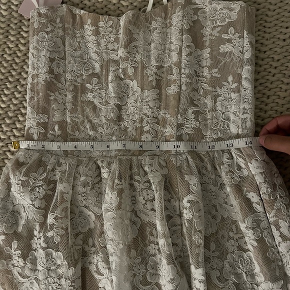 V. Chapman Charlotte Lace Strapless Maxi Gown in Ivory - Picture 12 of 12